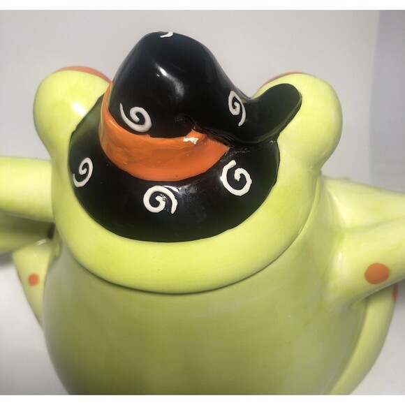 Whimsical Abra Ca Dabra Hand painted Ceramic Frog/Toad Teapot - Picture 8 of 8